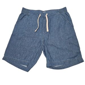 PACT Men's Chambray Shorts Organic Cotton Blue M 7" Inseam